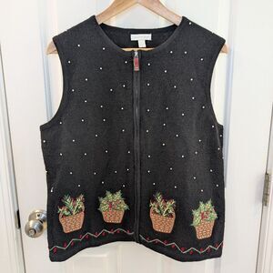 Vintage Charter Club Wool Vest Large